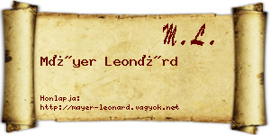 Máyer Leonárd névjegykártya